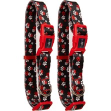 Prime Köpek Boyun Tasması – Geri Dönüştürülmüş Malzeme, Ayarlanabilir, Tüy Toplamaz, D-Halkalı, Emniyet Tokalı, Küçük & Büyük Irklar Için, Recycled Boyun Tasması Kırmızı Pati L (2 Paketi)