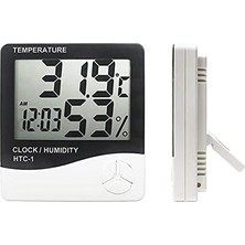 Prime Dijital Termometre Sıcaklık ve Nem Ölçer Higrometre, Masa Tipi Alarm Saatli, Htc-1 Model
