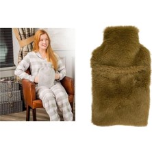 Prime Sıcak Su Torbası Yan Cepli Bej Peluş Termofor 27X17X2CM 1 Litre