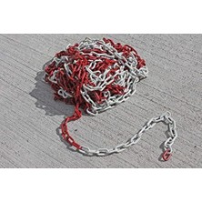 Prime LR-6PC1031 6mm 25 Metre Plastik Trafik Zinciri, Kırmızı Beyaz