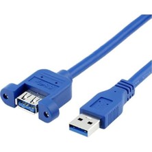 Prime 9847 1.5 Metre USB 3.0 Panel Tipi Vida Girişli Dişi Erkek Uzatma Kablosu Panele Monte Edilebilir Dişi USB Tip-A Konektör