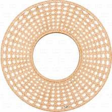 Naturel Dekor Rattan Hazeran Örme Dekoratif Ayna 55 Cm, Bohem, Iskandinav, Modern, Hasır, Bambu