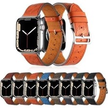 Prime 44MM Ile Uyumlu Krd, 76 Pu Deri Kordon Strap Kayış Cns, Turuncu