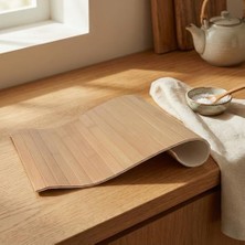 Prime Amberhaus Katlanır Bambu Koltuk Kenarı Tepsisi Mat | 32X45 cm | Geniş Kolçak Masası | Içecek, Atıştırmalık ve Tablet Standı | Doğal Ahşap