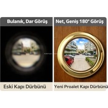 Prime Kapı Dürbünü, Geniş Açılı, 180 Derece Görüş Açısı, Çinko Alaşımlı Gövde, Cam Lensli, 14MM Çap, Metal Gövdeli, 50-75 mm Uzunluk Için Ayarlanabilir, Kapı Gözetleyicisi (Sarı)