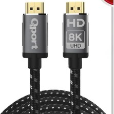 Prime Qport Q-HDMI215 5m HDMI 2.1V 8k Örgülü Altın Uçlu