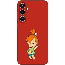 Prime (1089) Kırmızı Taş Devri Kız Bebek Kırmızı Telefon Kılıfı S23 Fe ile Uyumlu
