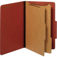 Prime Geri Dönüşümlü Sınıflandırma Dosya Klasörleri, 2 Bölücü, 2 "gömülü Bağlantı Elemanları, 2/5 Sekmeli Kesim, Yasal Boyut, Kırmızı, 10'lu Kutu (29075R)