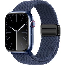 Prime 7 41MM ile Uyumlu Cns KRD-134 Örgü Tasarımlı Hasır Kordon Strap Kayış - Lacivert