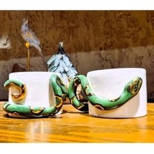 Prime Wonders 24 Ayar Altın Işlemeli, Yılan Kabartmalı, El Yapımı Mug 220 ml