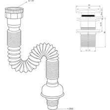 Prime Basmalı Beyaz Seramik Başlıklı Lavabo Sifonu KSF103-W