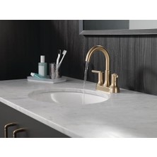 Prime Trinsic Altın Banyo Bataryası, Banyo Lavabo Bataryası,, Mühür Teknolojisi, Metal Tahliye Montajı, Şampanya Bronz 2559-CZMPU-DST