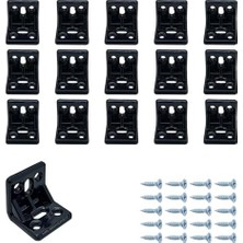 Prime Mr.bracket 15 Ad. Siyah Plastik L Gönye Köşebent 25X25X30MM - Mobilya Dolap Raf Çekmece Sehpa Birleştirme Sabitleme Montaj Bağlantı Aparatı