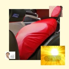 Prime (432) Motosiklet Kırmızı Deri Sele Kılıfı Örtüsü Brandası Su Geçirmez Rks Newlight 125 Pro ile Uyumlu