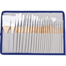 Prime 24 Adet Profesyonel Boya Fırça Seti Kanvas Çantalı Beyaz