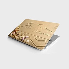 Prime Laptop Bilgisayar Notebook Pc Kaplama Etiketi Deniz Kabukları Kum