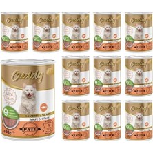 Prime Cuddy Yetişkin Kedi Somonlu Pate Yaş Mama 400 gr x 12 Adet