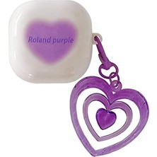 Prime Galaxy Buds Pro Için Kılıf Süslü Renkli Kalp Desenli Mor [buds Pro ile Uyumlu Kılıf - Mor]