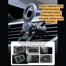 Prime 360 Derece Döner Başlıklı Güçlü Mgsafe Uyumlu Manyetik Havalandırma Araç Içi Telefon Tutucu