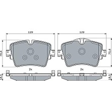 Prime Fren Balatası, Ön Bmw 1 Serisi F40 (19+), 2 Serisi F44-F45-F46(14-21), 3 Serisi G20(18+), 4 Serisi G22-G82(20+), 5 Serisi G30-F90(16+) 128.5(W) x 18.35(T) x 70.8(H1)-76.1(H2) mm 986494940 BP1791