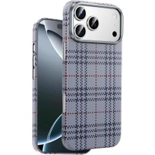 Prime - 17 Pro Max ile Uyumlu Kılıf Ultra Slim Kumaş Desenli Karbon Scots Kevlar ile Uyumlu Kapak