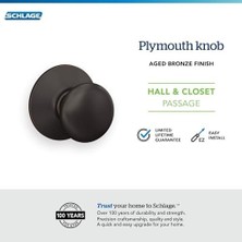 Prime F10 Ply 716 Plymouth Kapı Topuzu, Koridor ve Dolap Geçiş Kilidi, Eskitilmiş Bronz