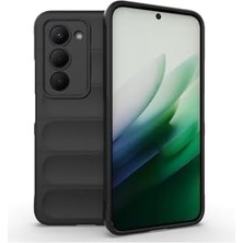 Prime - 15 5g ile Uyumlu Kılıf Kamera Korumalı Kabartmalı Yumuşak Renkli Silikon Kapak Mat Hisli Içi Kadife - Siyah