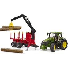 Prime Bruder BR03154 Deere 7r 350 Traktör ve Kütük Taşıyan Römork