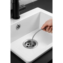 Prime Lavabo Açma Teli, 6 mm Kalınlık, Dayanıklı, Metal Tel, Lavabo ve Gider Borusu Açacağı, Tıkanıklık Giderici, Spiral Tel, Ergonomik Sap, Kolay Kullanım, Lavabo, Tuvalet, Banyo, Gider Açıcı (8 M)