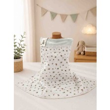 Sallhome Baby Textile Sallhome Baby Müslin Emzirme Önlüğü Çiçek Desenli Dantelli Emzirme Örtüsü %100 Pamuk