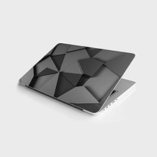 Laptop Bilgisayar Notebook Pc Kaplama Etiketi Gri Tangram
