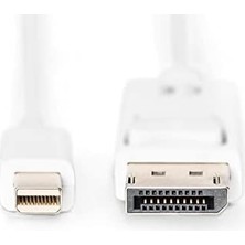 Prime AK-340102-020-W Displayport Bağlantı Kablosu, Mini Dp - Dp M/m, 2.0m, W/ara Kilit, Dp 1.1