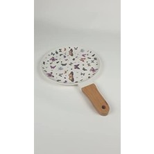 Prime Saplı Porselen Pişirme Tabakları, Meyve, Salata, Sunum Tabağı (Kelebek)