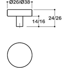 Prime Tek Delikli Kulp Saten Renk 38 mm