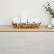 Prime Hasır Oval Ekmek Sepeti ve Çok Amaçlı Düzenleyici, 28X6 cm Doğal Örme Sunum Tabağı, Ince Uzun Baget Ekmeklik, Çatal Kaşık ve Banyo Makyaj Organizeri