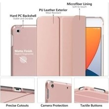Prime iPad 8. ve 9. Nesil 2020/2021 10.2 Inç ile Uyumlu Flip Smart Standlı Akıllı Kılıf, Rose