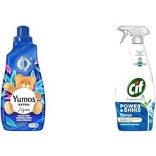 Prime Yumoş Lilyum 60 Yıkama Konsantre Çamaşır Yumuşatıcısı (1 x 1440 Ml)(1) Cif Power Cleanboost Sprey Temizleyici Banyo Için Temizleyici ve Kireç Çözücü 750 Ml(3)