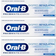 Prime Oral-B Pro 3D Advanced Ekspres Beyazlatma Ferah Parlaklık Diş Macunu 75 ml 3lü Paket