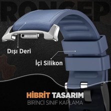 Prime ile Uyumlu  Deri Görünümlü Hybrid Kordon Galaxy 8 44MM/40MM/ 46MM Için 1.sınıf Kaplama Galaxy 8 Kordon Yumuşak Silikon 8 Kordonu