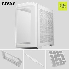 Prime Msı Mag Pano 100R Pz Whıte Temperli Cam 3X120MM 1X120MM Argb Fan Atx Beyaz Panoramik Gaming Bilgisayar Kasası