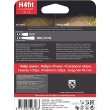 Prime H4 100W Rally Araba Far Ampulü, 12V,