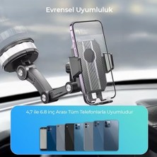 Prime 360° Dönebilen Vakumlu Torpido ve Cam Için Araç Içi Telefon Tutucu