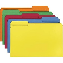 Prime File Folders, 1/3 Cut Top Tab, Legal, Assorted Colors, 100/BOX