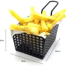 Prime Mini Patateslik, Firütöz Sepeti, Patates Kızartma Sunum Sepeti, Cafe, Restaurant Burger Sunum, Servis Ekipmanı Model-1 Siyah