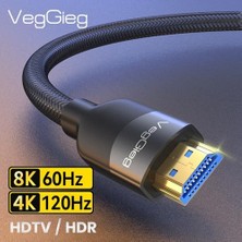 Prime Premium 8k 60Hz 4K 120Hz Hdcp Arc Hdr Örgülü HDMI 2.1 Kablo 3 Metre