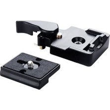 Prime Ayex Qr-02 323 Tip Release Plaka Adaptörü – Alüminyum Gövde, 1/4” Üst Vida, 3/8” Alt Giriş, 3/8”–1/4” Adaptör Dahil