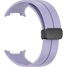 Prime - Galaxy 8 40/44 mm ile Uyumlu Silikon Kordon Magnetik D Tokalı Spor Kayış Mıknatıslı Toka