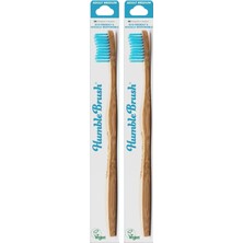 Prime The Humble Co. Brush Yetişkin Bambu Medium Orta Diş Fırçası Mavi 1 Paket (2 Paketi)