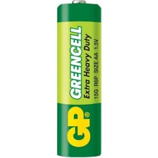 Prime GP15G Greencell R6P/1215/AA Kalem Pil, 1.5 Volt, 40'lı Kutu, Yeşil/sarı/beyaz