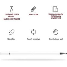 Prime Dokunmatik Passive Stylus Kalem Tablet Telefon Bilgisayar Kalemi 2 In 1 Beyaz
